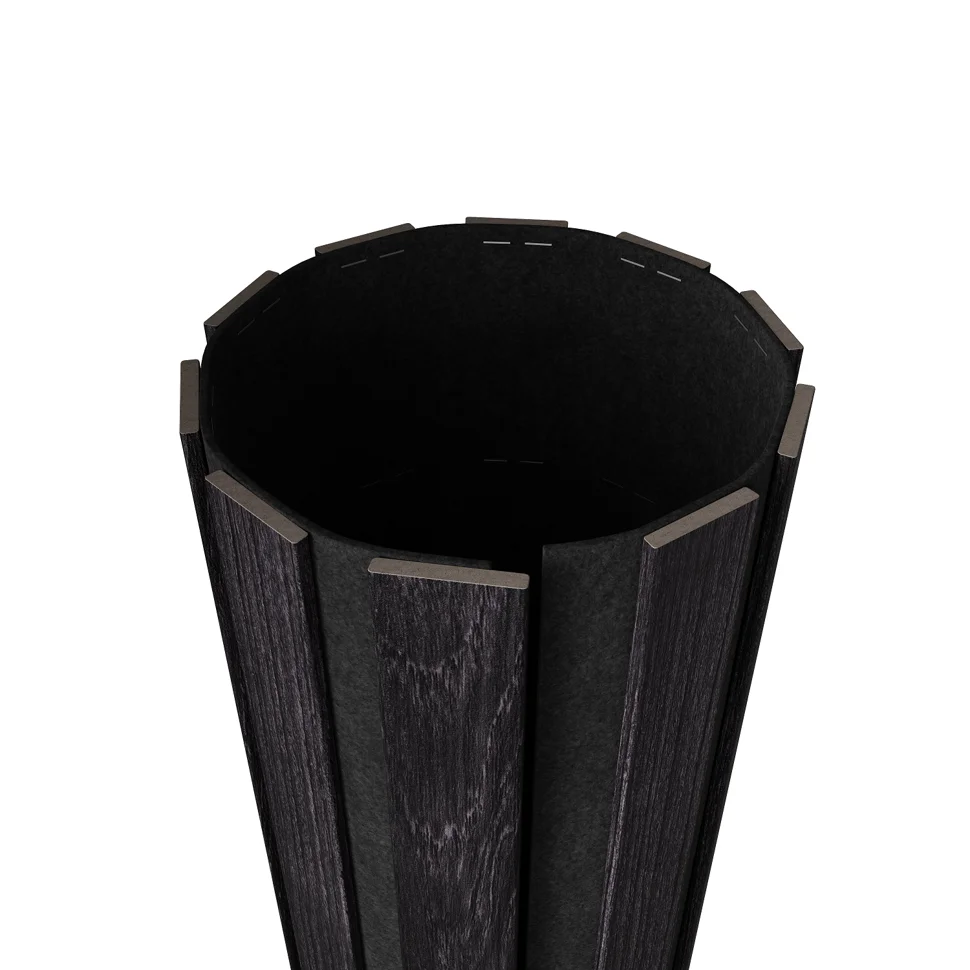 Панель акустическая гибкая ARTIVA flex №2, черный войлок, 2750х600х9мм, рейки МДФ 40х6мм, ясень дымчатый