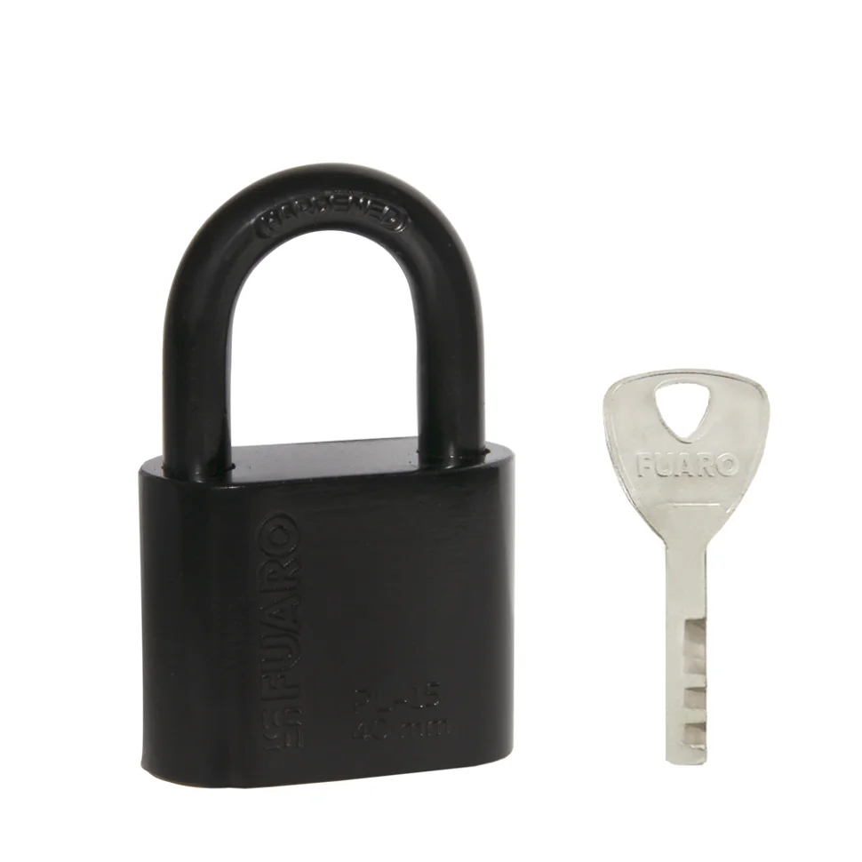 Замок навесной FUARO PL-WEATHER-1540 Black 4 fin key ( PL-15-40) диск. /блистер