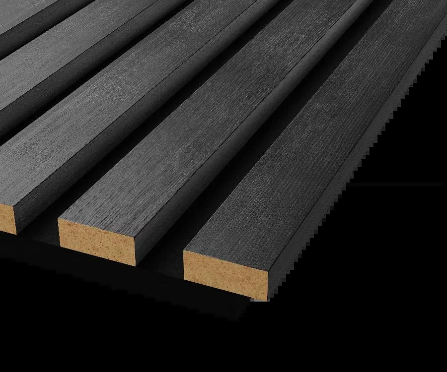 Панель COSCA АCUSTICA, черный войлок, 600х600х19мм, рейки МДФ дуб графит