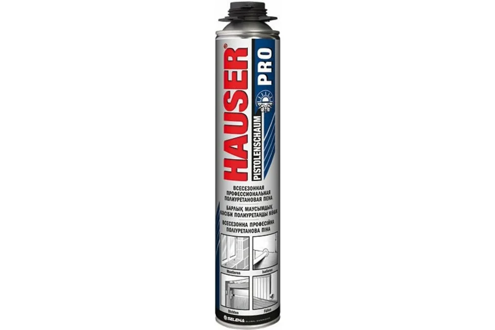 Пена монтажная профессиональная HAUSER PRO всесезонная 620 мл (от -10&#176;C до +30&#176;C)