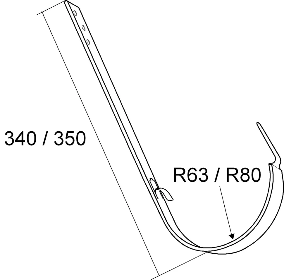 Крюк длинный GL RAL 6005 125мм