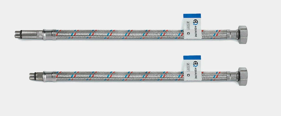 Подводка гибкая для смесителя 40 см (2 шт.) стальная гайка (AQUALINE 50)