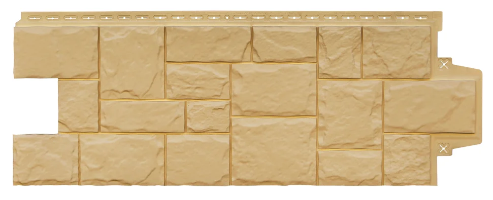 Панель цокольная Grandline Крупный камень Classic, песочный 982*0,383 м (S=0.376м2)