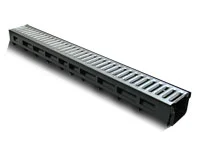 Комплект GIDROLICA Light DN100 A15: лоток водоотводный пластиковый с решеткой оцинкованной 1000*115*96 мм арт.08006/080066
