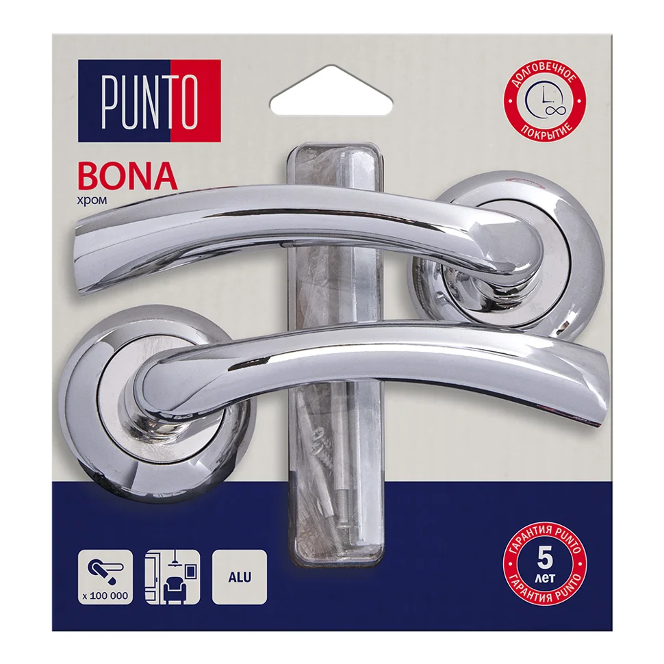 Ручка дверная PUNTO LM/A R.TL54.BONA/HD CP-8 хром