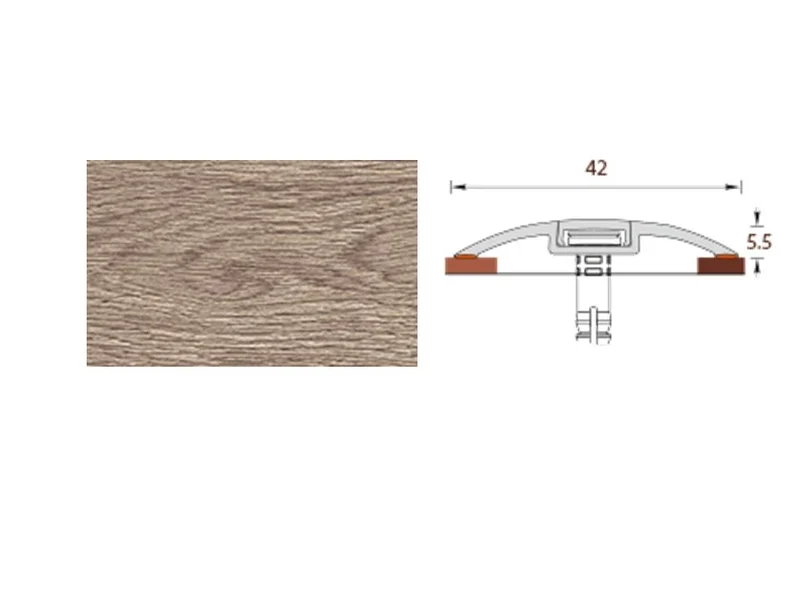 Порог ИДЕАЛ с монтажным каналом 42мм*0,9м, 208 дуб мокко