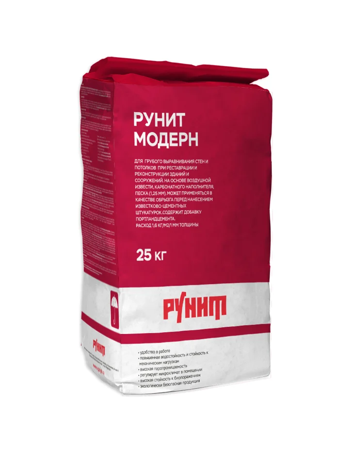 Штукатурка известковая РУНИТ Д1-01-08 Модерн 25 кг