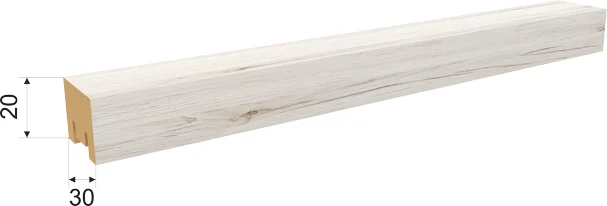 Рейка интерьерная на основе МДФ STELLA Милана Дуб Санремо Белый 20*30*2700