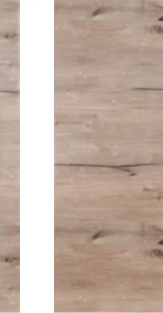 Дверь ТЕРРИ №45 Дуб Пацифик, частичное БЕЛОЕ стекло 70, еврошпон (кромка БЕЛАЯ)