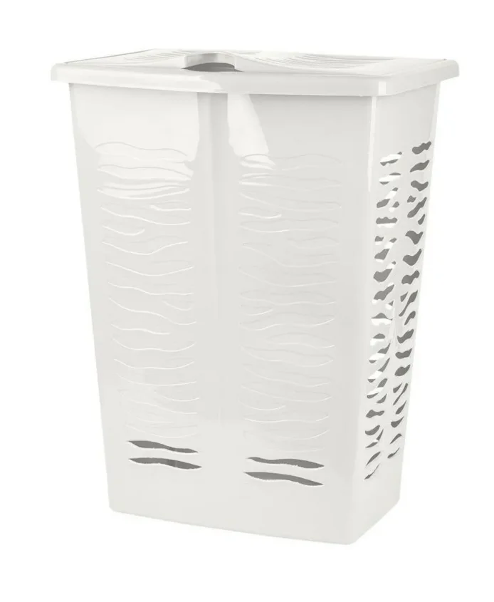 Корзина для белья Keeplex Regular с откидной крышкой 60л 48х34,5х59,5см белое облако