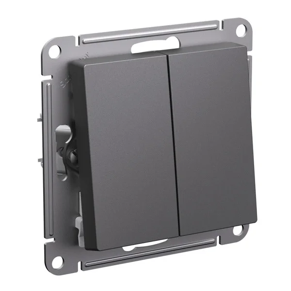 Механизм выключателя 2-кл. СП AtlasDesign (сх. 5) 10AX базальт ATN001451 Schneider Electric