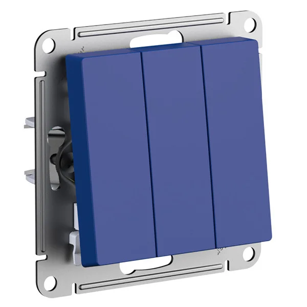 Механизм выключателя 3-кл. СП AtlasDesign (сх. 1+1+1) 10AX аквамарин Schneider Electric ATN001131