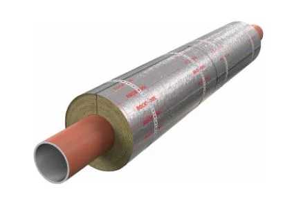 Цилиндры Роквул 30 x 28 мм кашированные фольгой (плотность 80кг/м3)