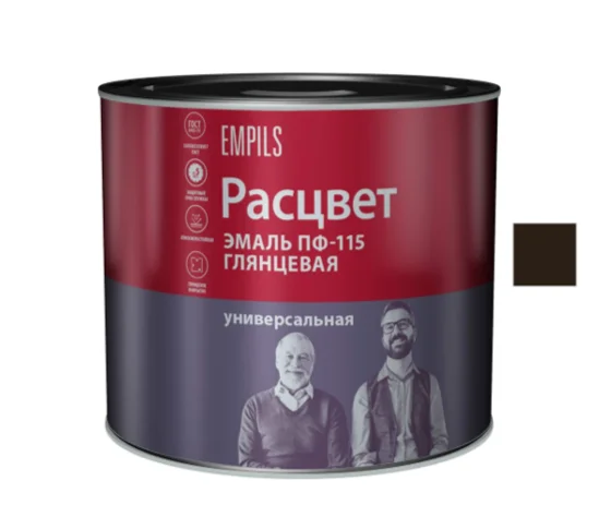 Эмаль ПФ-115 шоколадная 1,9кг ТЗ РАСЦВЕТ ГОСТ 6465-76