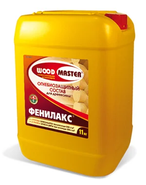 Огнебиозащита Wood Master Фенилакс 6 кг 1-2 гр. огнезащиты (золотисто-коричневый цвет) всесезонная (до -15°С)