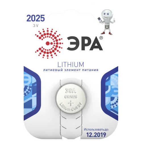 Элемент питания CR2025 алкалиновый (уп. блистер 1шт) ЭРА