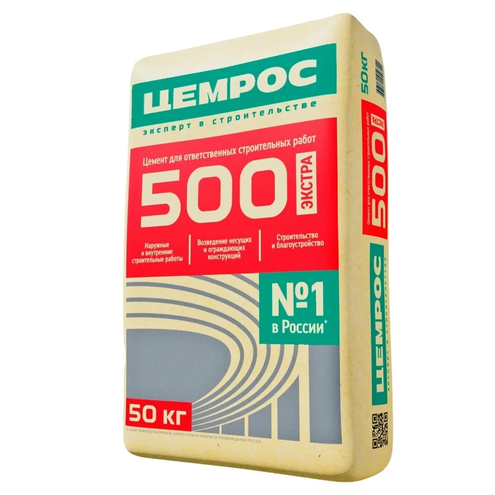Цемент тарированный ПЦ M500 Д0 ЦЕМРОС 50 кг / ЦЕМ I 42,5 Н Вологда