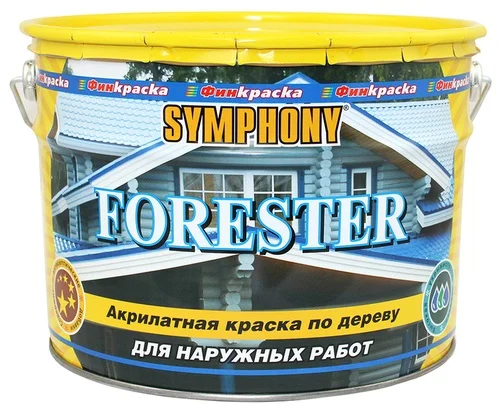 Краска ВД фасадная по дереву форестер База А SYMPHONY 9л