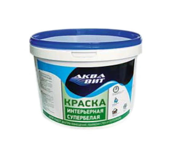 Краска ВД для стен и потолков супербелая АКВА ВИТ 1,3 кг