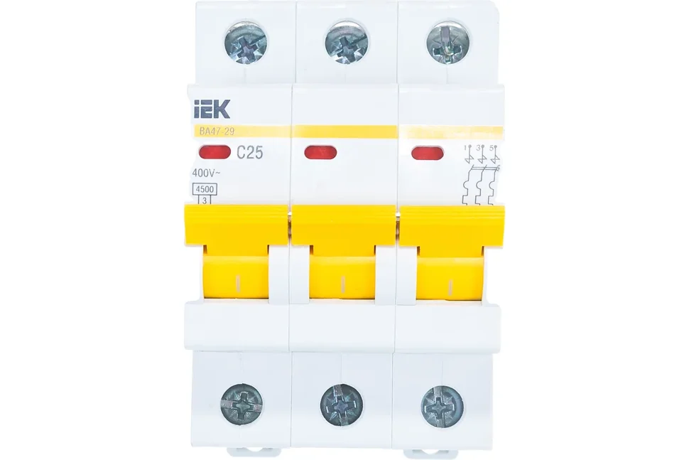 Выключатель автоматический 3п BA47-29 25A 4.5kA х-ка С IEK MVA20-3-025-C