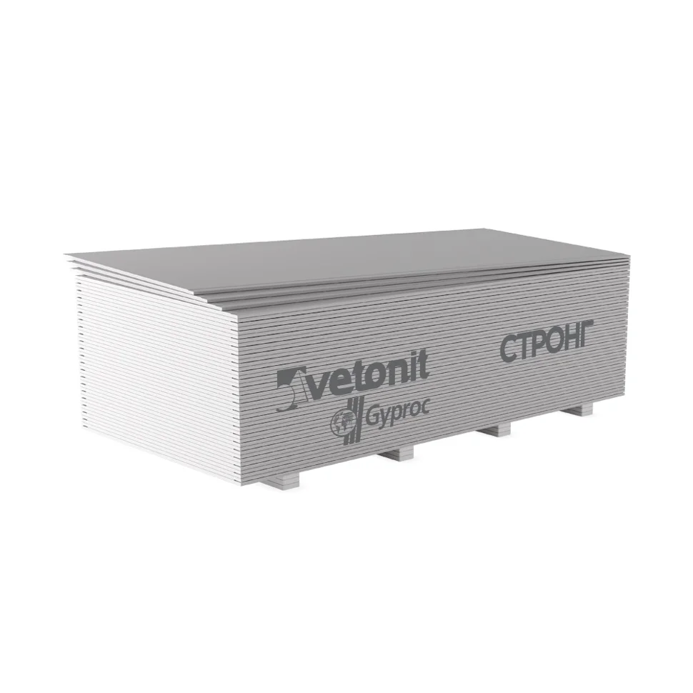 Гипсокартон ГКЛ Vetonit (Gyproc) Стронг ГСП-R-УК высокопрочный 2500*1200*15 мм