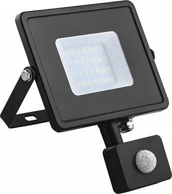 Прожектор светодиодный 20W 6500К 220-265V IP44 2000Лм 126х63х144мм черный с датчиком движения Китай Feron, LL-906