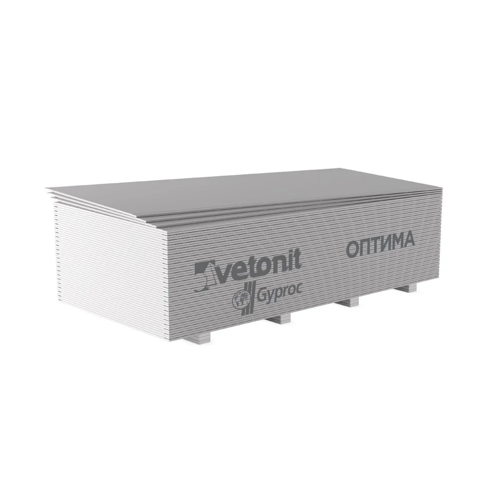 Гипсокартон ГКЛ Vetonit (Gyproc) Оптима ГСП-А-УК обычный 3000*1200*12,5 мм
