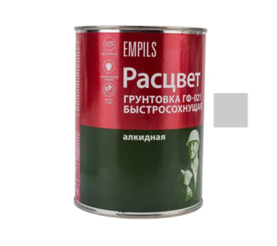 Грунтовка ГФ-021 серая 1кг быстросохнущая РАСЦВЕТ
