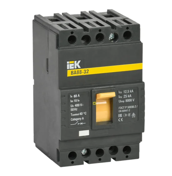 Выключатель автоматический 3п ВА88-32 63А 25кА IEK SVA10-3-0063-R