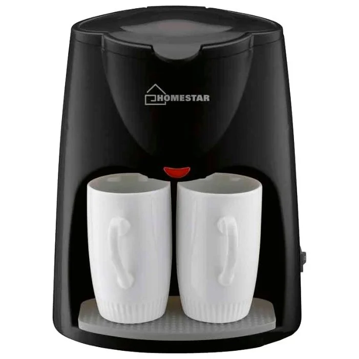 Кофеварка капельная 500 Вт 2*120 мл HOMESTAR HS-2020 черная