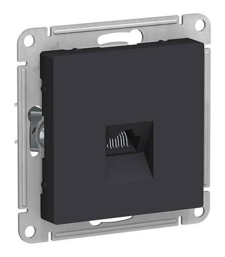 Механизм розетки компьютерной 1-местной СП AtlasDesign RJ45 карбон Systeme Electric ATN001083
