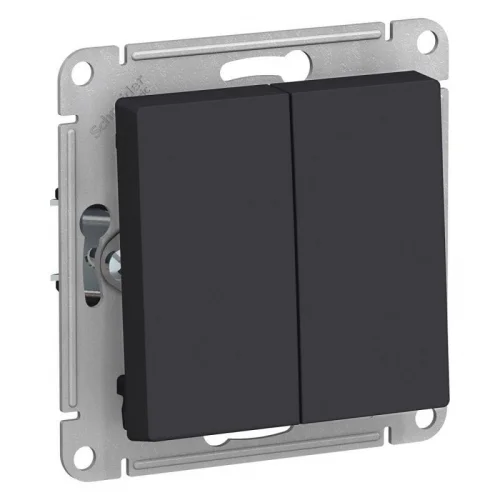 Механизм выключателя двухклавишный СП AtlasDesign 10А карбон SE ATN001051 Systeme Electric