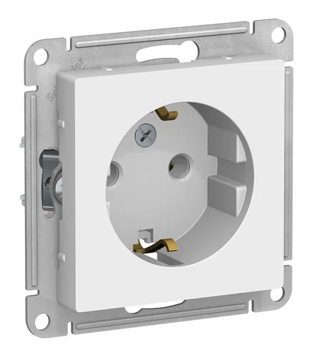 Механизм розетки одноместный СП AtlasDesign 16А IP20 с заземлением, белый Systeme Electric ATN000143