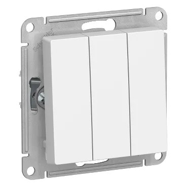 Механизм выключателя трехклавишный СП AtlasDesign 10А белый SE ATN000131 Systeme Electric