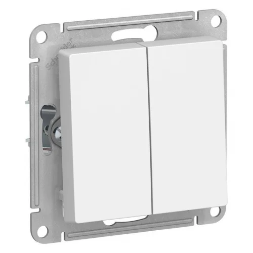 Механизм выключателя двухклавишный СП AtlasDesign 10А белый SE ATN000151 Systeme Electric