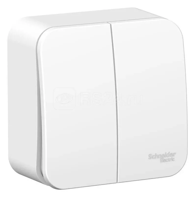 Выключатель двухклавишный ОП Blanca 10А IP20 (сх. 5) 250В с изолир. пластиной бел. SE BLNVA105011 SE