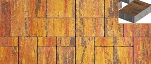 Плитка тротуарная Бавария Сиена(4 элем)Color mix верх. прокрас, белый цемент, микрофаска СИЯН (7,046 м2/поддон-13рядов)