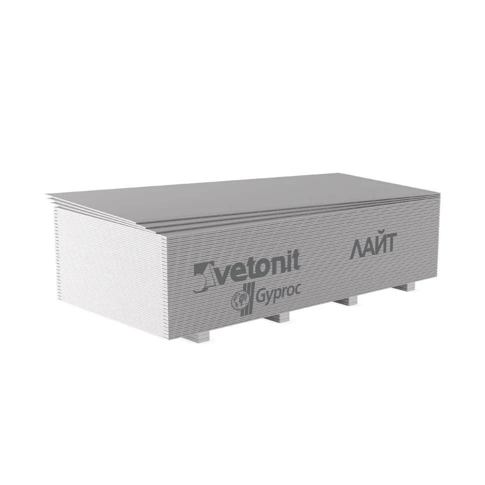 Гипсокартон ГКЛ Vetonit (Gyproc) Лайт ГСП-А-УК обычный 2700*1200*9,5 мм