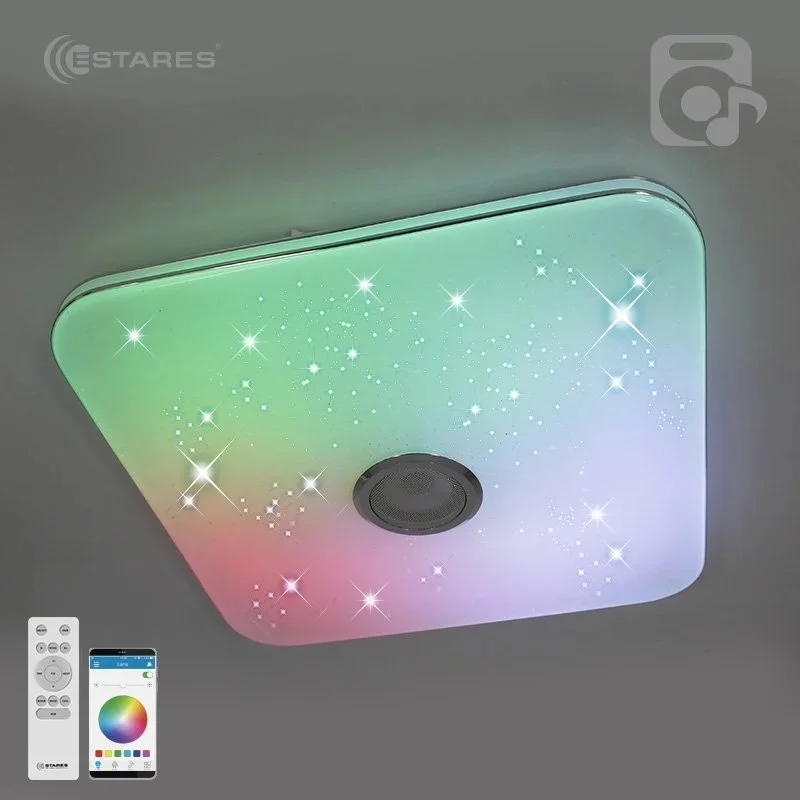 Светильник управляемый светодиодный музыкальный MUSIC RGB 80W S-APP-430-WHITE/CHROME-220-IP20