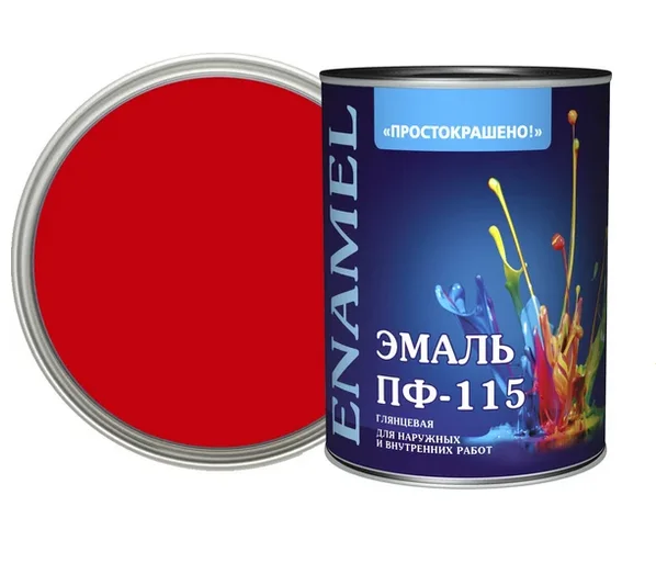 Эмаль ПФ-115 красная 1,8кг Простокрашено БАУ