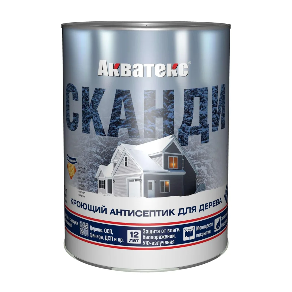 Антисептик кроющий для дерева Акватекс СКАНДИ северное море 0,75л (пласт,)