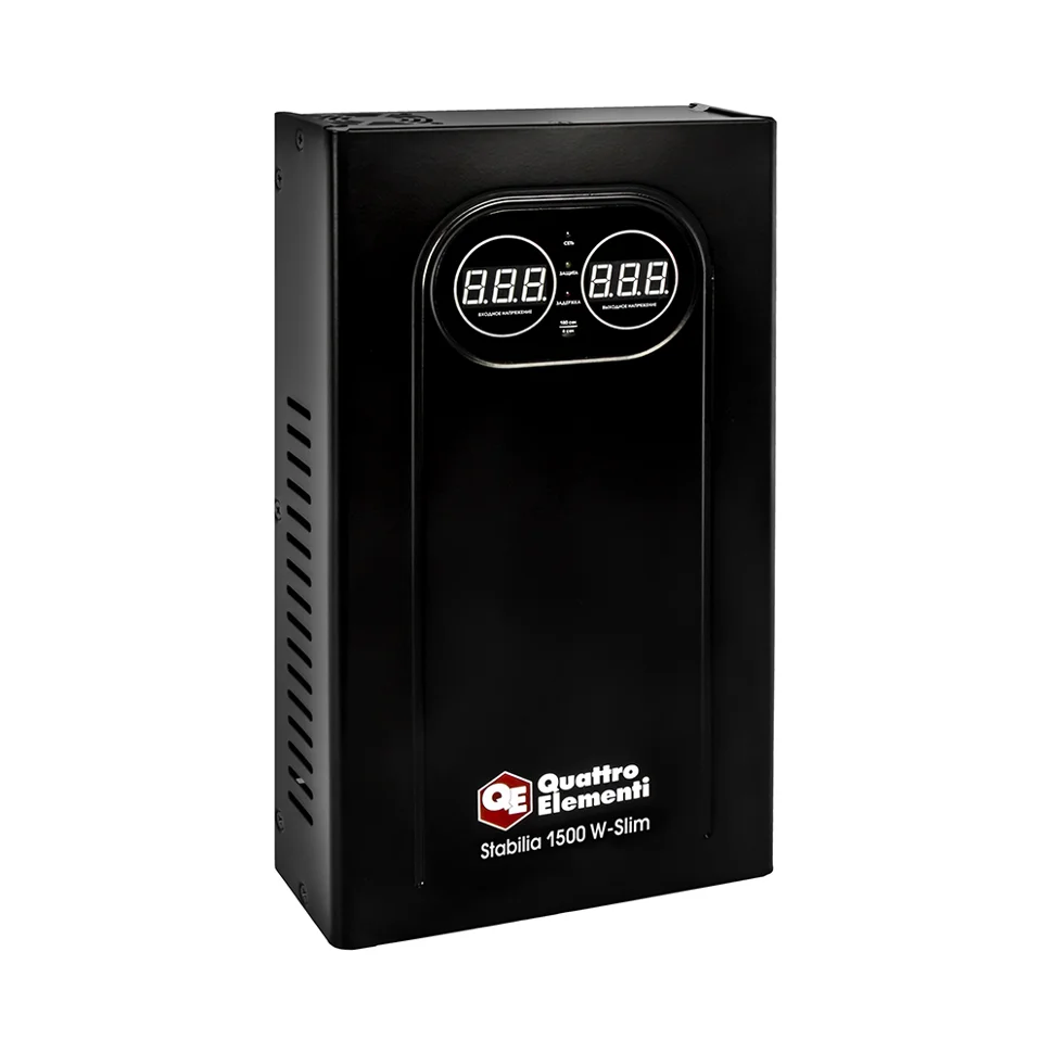 Стабилизатор напряжения QUATTRO ELEMENTI Stabilia 1500 W-Slim (1500 ВА, 140-270 В, настенный)