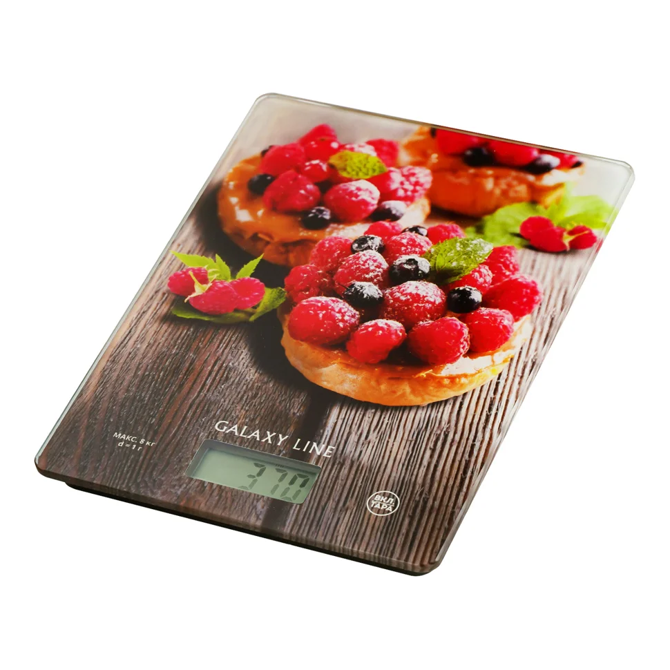 Весы кухонные электронные 8 кг Galaxy LINE GL 2816, стекло