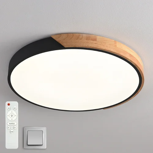 Светильник управляемый светодиодный SOLEIN wood 75W R-RC-520x50-BLACK/WOOD/WHITE-220-IP20*