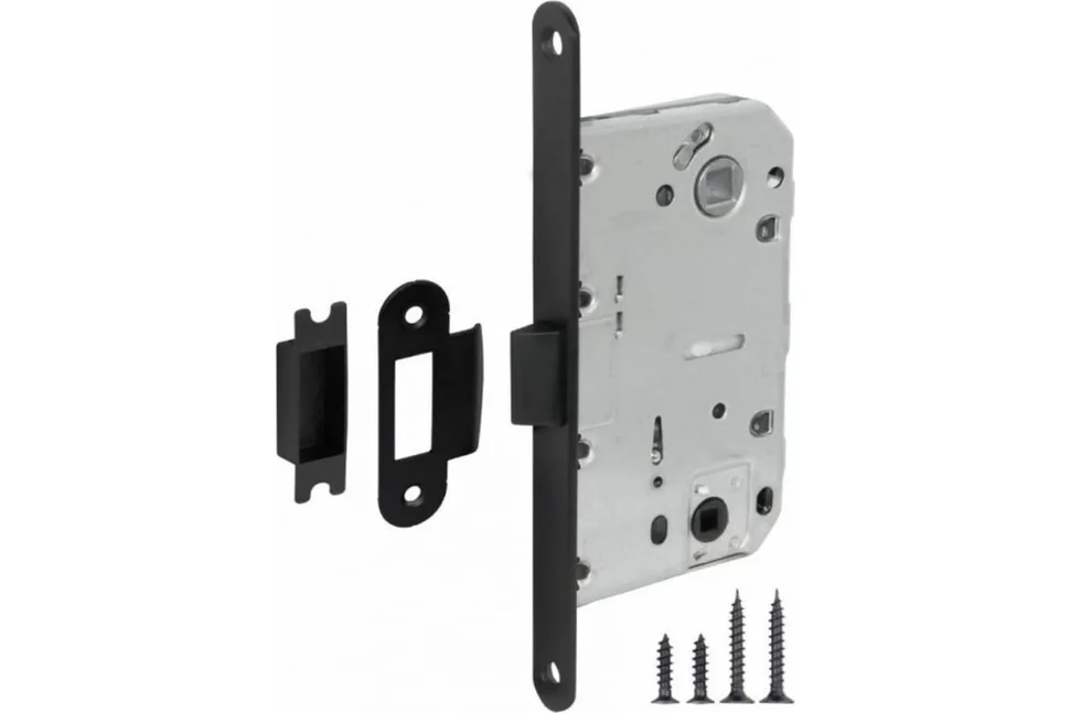 Защелка сантехническая с пластиковым язычком PALIDORE L2050 BLACK черный