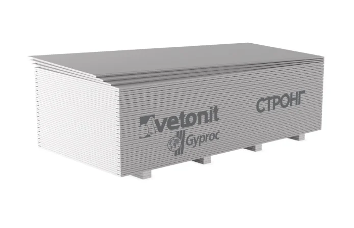 Гипсокартон ГКЛ Vetonit (Gyproc) Стронг ГСП-R-УК высокопрочный 2700*1200*15 мм