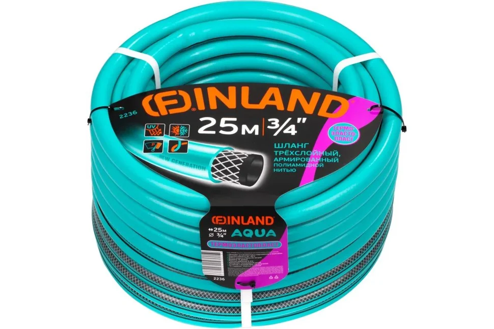 Шланг поливочный FINLAND SELVA 3/4, 25 м, ТЭП, 3-слойный 2236