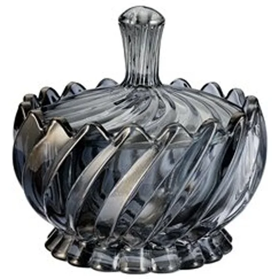 Сахарница DELI Glass TG1080B/L1HS/ d-10 см черная