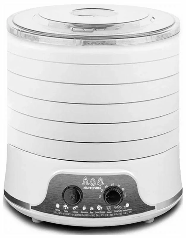 Сушилка для овощей и фруктов ТМ Мастерица EFD-5000 белая, 6 белых поддонов + 3 поддона д/пастилы 500Вт