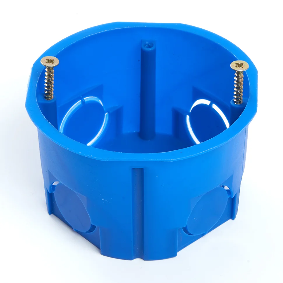 Коробка установочная для сплошных стен, синий (с инд стикером), STEKKER EBX20-01-2
